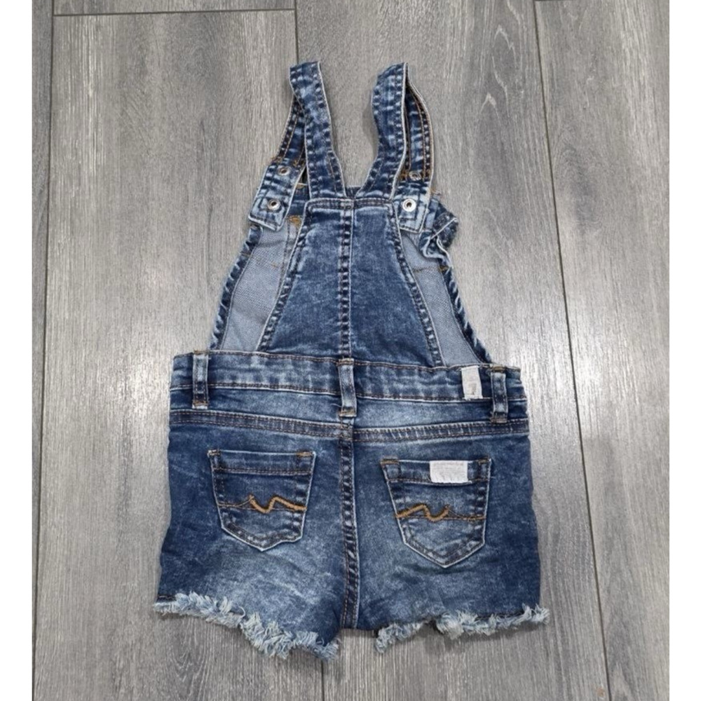 7 For All Mankind Overalls Denim Pants Blue Girls Size 18 months A006063 - Picture 2 of 11